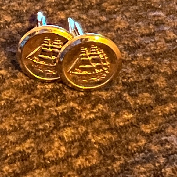 Vintage Nautical Cufflinks | Vintage Ship Cufflinks | Vintage Sailing Boat - Picture 3 of 5